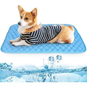Summer Cooling Mat & Sleeping Pad- Water Absorption Top, Waterproof Bottom, Materials Safe, Easy Carry, Easy to Clean. Keep Cooling for Pets, Kids and Adults. (L-28" x 22")
