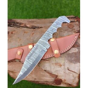 12 Inches Blank Blades, Bowie Skinner' HUNTING KNIVES MAKING' FULL TANG BLADE - Damascus Steel - Blade With Leather Sheath Cover' Fix Guard- Razor Sharpe