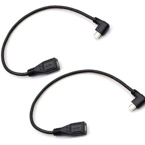 Micro USB Left Angle,Micro USB Extension Cable, 90 Degree Micro-B Male to Female Extension Cable, Data Transferring Cable Suitable for Samsung, HTC, Huawefti, Driving Recorder,Sony and More-2pack