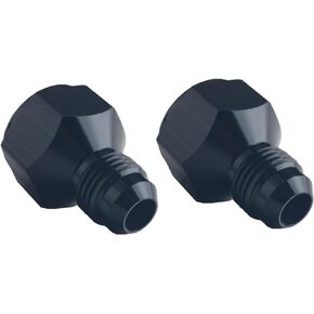 DEWHEL 2pcs Aluminium Female AN8 to Male AN6 Flare Reducer Hose Fitting Adapter Black