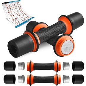 SQUATZ 3lb Dumbbell Weight Set - Adjustable Weight All-in-One Versatile Dumbbells for Women, Non-Slip Neoprene Ideal for Common Movement and Multi Functional Exercise, Home Gym Training