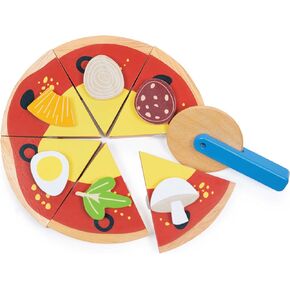 Take Out Pizza Set Sliceable Toy with Toppings and Rotary Slicer, Creative, Imaginative Play, Girls, Boys