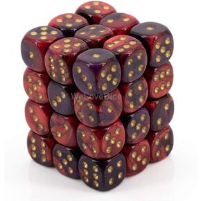 DND Dice Set-Chessex D&D Dice-12mm Gemini Purple, Red, and Gold Plastic Polyhedral Dice Set-Dungeons and Dragons Dice Includes 36 Dice – D6, Various (CHX26826)