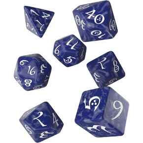 Q-Workshop Classic RPG Cobalt & White Dice Set Blue, Large (18mm - 25mm)