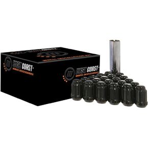 12X1.25 Bulge Acorn Spline Lug Nuts 1.38" 6 Lug Install Kit Black