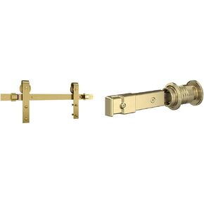 الأجهزة الوطنية، 72 بوصة، ذهبي مصقول N700-006 مجموعة أدوات تصميم باب الحظيرة المنزلق الداخلي قطعة واحدة مع إغلاق ناعم