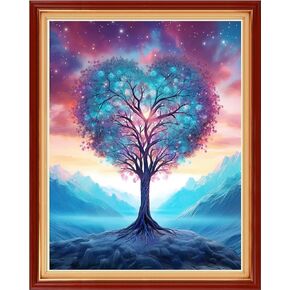 Magxvouy Cross Stitch Stamped Kits Full Range of Embroidery Starter Kits for Beginners DIY 11CT Preprinted Cross Stitch Embroidery Patterns Needlepoint Kits-Romantic Strolling on the Street 16x20 inch