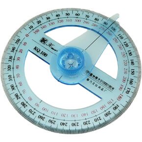 360 Degree Rotating Indicator Pin Circular Protractor 3.93inch Plastic Measuring Tool Engraved Drawing Protractor Ruler Ruler Circular Protractor For Math Geometry Classroom Set