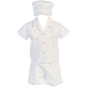 Baptism Outfits for Boys, Baby Boy Christening Outfit, Baptismal Guayabera Short Clothes - Ropa de Bautizo para Niño Bebe
