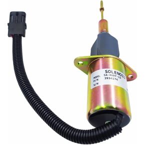 12V Fuel Stop Shut Off Solenoid 3934174 SA-4697-12 for Cummins 5.9L Engine RE53559 RE50590 for John Deere Combine 1185 2054 2056 2058 2064 Harvesters 6610 6710 6810 Cotton Picker 9965