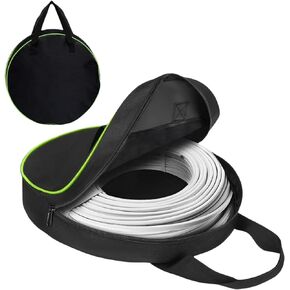 Round Cable Bag, Waterproof Jumper Cable Organizer Storage Bag, Perfect for Jumper Cables,RV Sewer Pipe,EV Charging Cord Storage,Extensions and Garden Hoses,Camper Accessories (Black/Green)