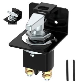 Battery Disconnect Switch, Malictele 500A 12-36V Battery Disconnect Switch with Lockout Plate Replace 20247 Negative Battery Kill Switch Fixed Handle Isolator for Car Truck RV Boat Yacht
