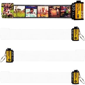 4 Pack Sublimation Blanks Memory Film Roll Keychain Double Sided Sublimation Camera Film Roll Canister Key Chain Heat Transfer Film Canister DIY Crafts(20 Pictures)