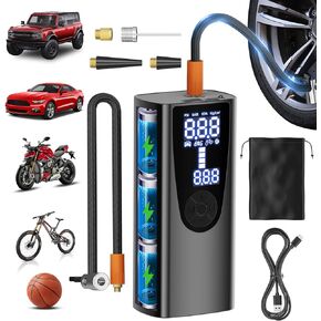 Wireless Inflatable Pump, Automatic Inflatable Outdoor Portable Inflatable Pump, Tire Pressure Monitor, Lightable, Rechargeable, Suitable for Camping Mattresses, Pool Toys and Multiple Car Tires