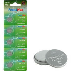 CR 1225 Batteries 3v Lithium Button Cell Battery Combo Pack - 5 Count