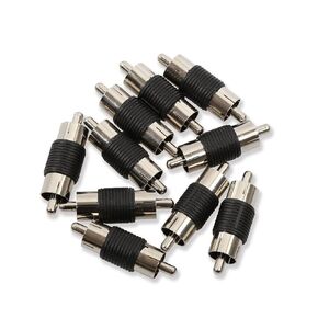 ELECTOP 10 Pack Audio Video Nickel RCA Male to Male RCA Coupler Adapter Connector, for Phono,Speaker,RCA Cable,Amplifier