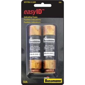 Bussman BP/FRN-R-50ID 50 Amp EasyID Heavy-Duty Time Delay Fuse (Pack of 2)