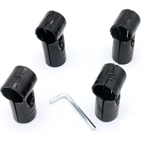 Black 1.02", T-shaped inclined pipe connector pipe clamp