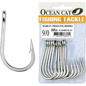 OCEAN CAT Marlin Trolling Hook Stainless Steel Barbed Offset Point Octopus Circle Fishing Hooks Fishing Tackle for Saltwater Big Game Fishing in Saudi Arabia