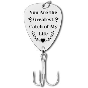 Boyfriend Fishing Hook Lure Gifts Valentines Day Gift for Boyfriend Girlfriend Husband Fisherman Birthday Anniversary Jewelry Gifts Fishing Lover Gift for Men Christmas Wedding Gifts for Groom Bride