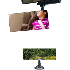 Rear View Mirror, Interior Rear View Mirror Extender, Convex Rear View Mirror with Suction Cup, 360 Degrees Adjustable Wide Angle HD Auto Inside Rearview Mirror Universal for Cars (Round)