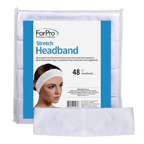 ForPro Stretch Headbands - Moisture Absorbent Disposable Spa Headbands - 2.25" W x 18" C - 48-Count