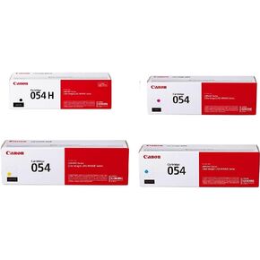 Canon 054 Toner Cartridge for Color imageCLASS LBP622Cdw, MF644Cdw - Cyan, Magenta Yellow Yield 1200 Pages Each and Black (HY) Yield 3100 Pages - 4 Pack in Retail Packaging