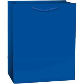 Vibrant Solid Glossy Medium Bag - 9.5"H x 7.75"W x 4.5" (1 Pc.) - Sturdy, Eye-Catching & Eco-Friendly - Ideal for Events, Celebrations & Gifting, Black