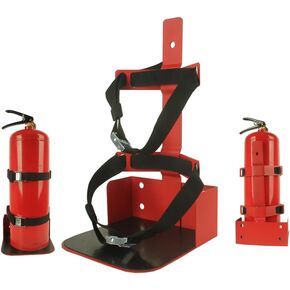 Fire Extinguisher Mount,Heavy Duty Vehicle Bracket Compatible with 20lb ABC, 10lb CO2 or a 15lb CO2 Fire Extinguishers（Red ）