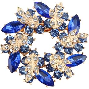 Brooches for Women Blue Jewelry, Women's Brooches Crystal Brooch Pins Crystal Flower Brooches for Girls Women Vintage Sparkly Flower Brooch Gift for Birthday Wedding Gifts in Saudi Arabia