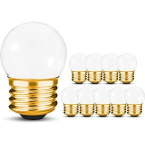 OHLECTRIC S11Ceramic White Night Light Bulbs | 7.5W Incandescent Light Bulbs with E26 Medium Base | 40L Bulb Ideal for Home Decor | Pack of 10, OL-45569