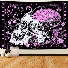 Invoibler الجمجمة الدماغ نسيج تريبي الهيكل العظمي عيون نسيج القوطي ثعبان نسيج مخدر الزهور نسيج الرعب القمر المرحلة نسيج الجدار شنقا لغرفة النوم (51.2 × 59.1 بوصة) in Kuwait