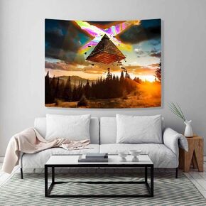 Ine Ive Forest Nature Tapestry, Gravity Falls Cartoon Tapestry Large Size 80x60 Inches Fantasy Nature Landscape Wall Decor Tapestry for Bedroom Living Room Dorm GTDWIE0062