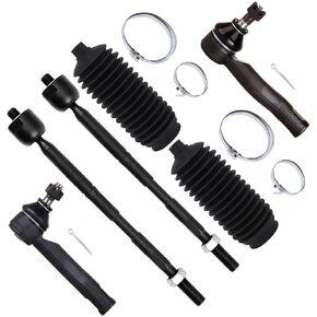 SCITOO 6-PC SET Suspension Kit For 2005-2010 For Scion tC Front Inner Outer Tie Rod End Steering Boot