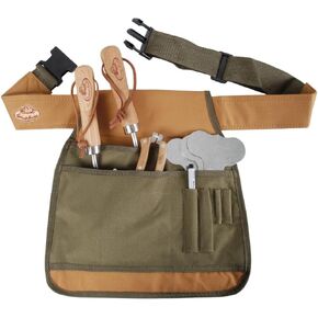 Esschert Design Canvas Tool Belt,tan/green