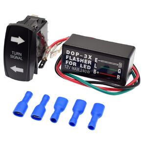 بدوره إشارة الروك التبديل الوامض مع المتعري الأخضر LED تشغيل / إيقاف / تشغيل ATV UTV عدة متوافقة مع RV مركبة على الطرق الوعرة بيك اب جرار قارب دراجة نارية 4Pin IP67 مفتاح داخلي للمحرك العالمي in Kuwait