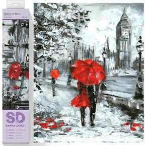 DIAMOND DOTZ ® - Splash of Red, Full Drill, Round Dotz,Landscape Diamond Painting, Diamond Painting Kits, Gem Art, Diamond Painting Kits for Adults, Diamond Art Adults, Dimond Art, 11.8"x15.8"