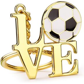 Soccer Keychain, I Love Football Key Chain, Soccer Keychains for Boys Soccer Lovers Fans, Soccer Coach Gifts