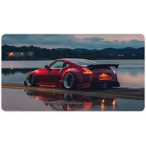 Large Mouse Pad Gaming Cool 370z Red Sport Car JDM Sunset Reflection Desk Mat Long Big Mousepad Extended Keyboard Computer Pad Office Desk Organizers and Accessories 23.6 x 11.8 inch