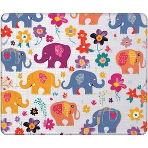 Colorful Elephant Print Mousepad Gaming Mousemat Personalized Premium-Textured Desk Pad 12x10in