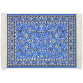 Infusion Oriental Rug Fringe-Trim Mouse Pad (Blue Design)