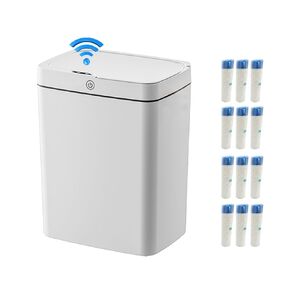 Banu Bathroom Trash Can with Lid Automatic Motion Sensor Smart Trash Can with Lid Touchless Garbage Can for Bedroom, Kitchen, Living, Office with 12 Rolls (180 Sheets)