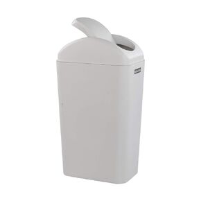 14 Liter Swing Trash Can, Slim Trash Bin for Narrow Space, Light Grey