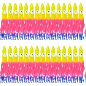 Squid Skirts Fishing Lures Trolling Lures Soft Plastic Lure Octopus Skirt Fishing Lures Trolling Bait Soft Squid Fishing Lure Tackle for Saltwater Bass Salmon Trout