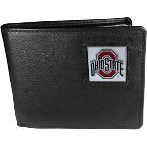 NCAA Siskiyou Sports Mens Ohio State Buckeyes Leather Bi-fold Wallet One Size Black
