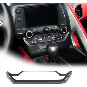 ABS Car Central Control Volume Mode Button Frame for Chevrolet Corvette C7 2014-2019 Air Conditioning Frame Panel Cover Trim Interior Accessories (Carbon Fiber)
