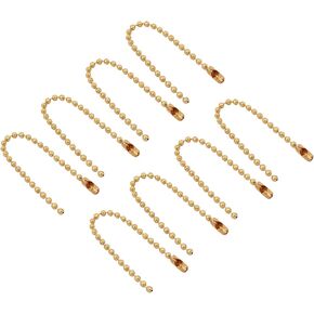 YOKIVE 8 Pcs Ball Chain, Bead Extension Keychain Cord with Connector Clasp Accessories Decoration Making, Great for Art, Handmade, DIY (Golden, 3.94-Inch)