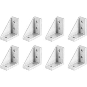 uxcell 8Pcs Inside Corner Bracket Gusset, 38x38x18mm 2040 Angle Connectors for 2020/2040 Series Aluminum Extrusion Profile Silver