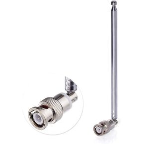 E-outstanding 7 Section Telescopic BNC Male Swivel Antenna,for TV FM Radio Scanners Remote Receivers,and Other Electronics Products