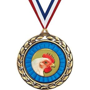 Chicken Medals - 2 1/2" Laurel Wreath Chicken Medal - Great Chicken Awards for Kids Prime